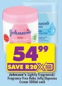 Shoprite Johnson's baby Aqueous Cream offer