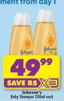 Shoprite Johnson's Baby Shampoo offer