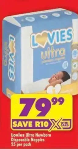 Shoprite Lovies Ultra Newborn Disposable Nappies offer