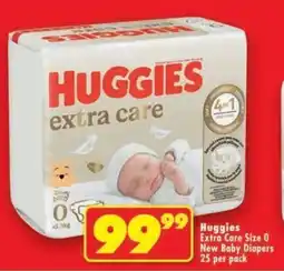 Shoprite Huggies Extra Care Size 0 New Baby Diapers offer