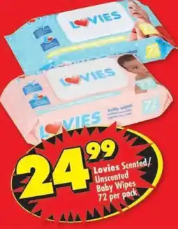 Shoprite Lovies Scented/Unscented Baby Wipes offer