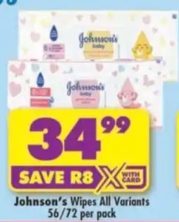 Shoprite Johnson's Wipes All Variants offer