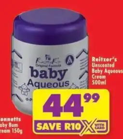 Shoprite Reitzer's baby Aqueous Cream offer