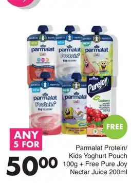 Save Parmalat Protein/Kids Yoghurt Pouch offer