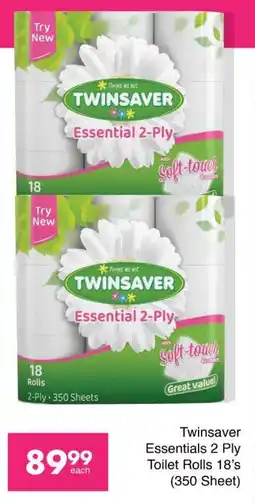 Save Twinsaver Essentials 2 Ply Toilet Rolls 18's offer