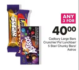 Save Cadbury Large Bars offer