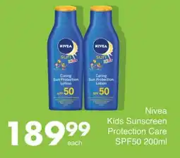 Save Nivea Kids Sunscreen Protection Care SPF50 offer