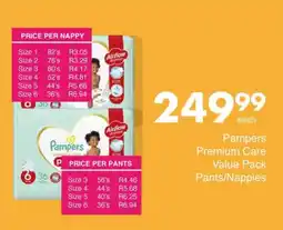 Save Pampers Premium Care Value Pack Pants/Nappies offer
