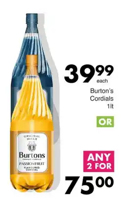 Save Burton's Cordial offer