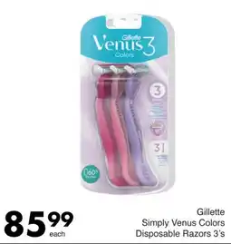 Save Gillette Simply Venus Colors Disposable Razors 3's offer