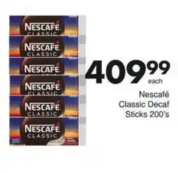 Save Hyper Nescafe Classic Decaf Sticks offer