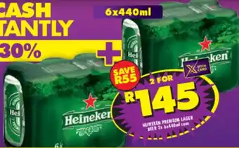 Shoprite Liquor Heineken Premium Lager Beer 2x6x440ml offer