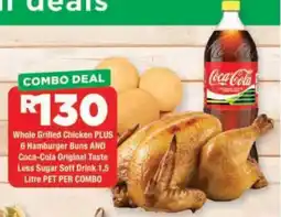 OK Grocer Whole Grilled Chicken plus Hamburger Buns and Coca-Cola Original Taste Less Sugar Soft Drink offer