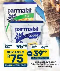 Pick n Pay Parmalat Low Fat or Fabulite Fat Free Yoghurt Assorted 1kg offer
