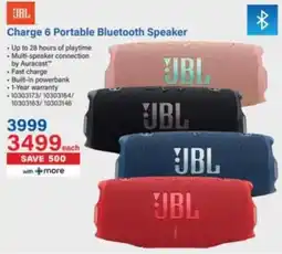 Incredible Connection JBL Charge 6 Portable Bluetooth Speaker offer
