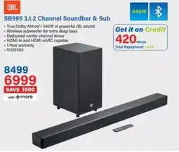 Incredible Connection JBL SB595 3.1.2 Channel Soundbar & Sub offer
