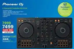 Incredible Connection Pioneer DJ 2 Channel DJ Controller DDJ-FLX4 offer