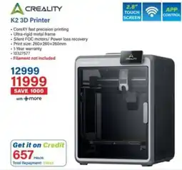 Incredible Connection CREALITY K2 3D Printer offer