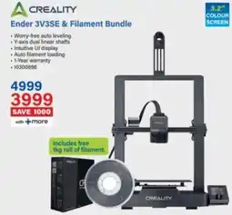 Incredible Connection CREALITY Ender 3V3SE & Filament Bundle offer