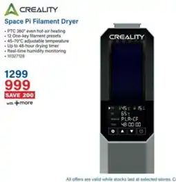 Incredible Connection CREALITY Space Pi Filament Dryer offer