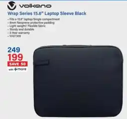 Incredible Connection Volkano Wrap Series 15.6" Laptop Sleeve Black offer