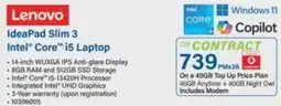 Incredible Connection Lenovo IdeaPad Slim 3 Intel Core i5 Laptop offer