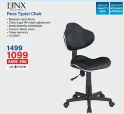 Incredible Connection Ross Typist Chair offer