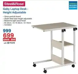 Incredible Connection Steel&Rose Gaby Laptop Desk - Height Adjustable offer