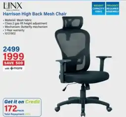 Incredible Connection LINX Harrison High Back Mesh Chair offer