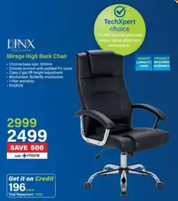 Incredible Connection Mirage High Back Chair Linx offer