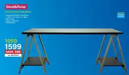 Incredible Connection Steel&Rose Tess Trestle Desk Black offer