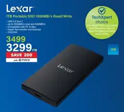 Incredible Connection Lexar 1TB Portable SSD offer