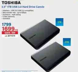 Incredible Connection TOSHIBA 2.5" 1TB USB 3.0 Hard Drive Canvio offer