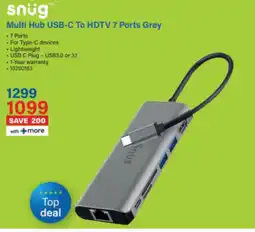 Incredible Connection snug Multi Hub USB-C To HDTV 7 Ports Grey offer