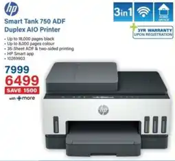 Incredible Connection HP Smart Tank 750 ADF Duplex AIO Printer offer