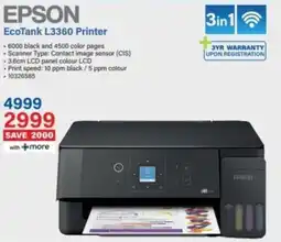 Incredible Connection EPSON EcoTank L3360 Printer offer