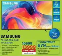 Incredible Connection SAMSUNG 75-inch Mini-LED TV 75M70H offer