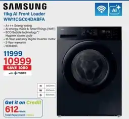 Incredible Connection Samsung 11kg AI Front Loader offer