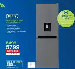 Incredible Connection DEFY 245L Fridge Freezer Metallic DAC449 offer