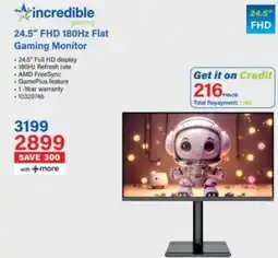 Incredible Connection incredible gaming 24.5" FHD 180Hz Flat Gaming Monitor offer