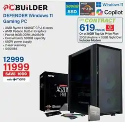Incredible Connection PCBUILDER DEFENDER Gaming PC offer
