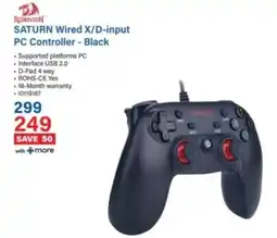Incredible Connection Redragon SATURN Wired X/D-input PC Controller - Black offer