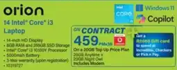 Incredible Connection Orion 14 Intel Core i3 Laptop offer