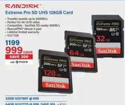 Incredible Connection SanDisk Extreme Pro SD UHS 128GB Card offer