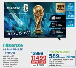 Incredible Connection Hisense 65-inch MiniLED TV-65U6S offer
