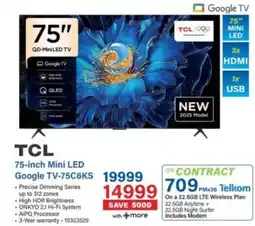 Incredible Connection TCL 75-inch Mini LED Google TV-75C6KS offer