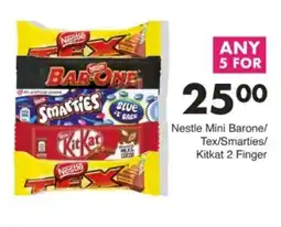 Save Hyper Nestle Mini Barone/Tex/Smarties/Kitkat 2 Finger offer