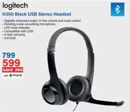 Incredible Connection Logitech H390 Black USB Stereo Headset offer