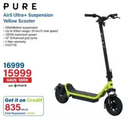 Incredible Connection PURE Air5 Ultra+ Suspension Yellow Scooter offer