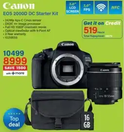 Incredible Connection Canon EOS 2000D DC Starter Kit offer